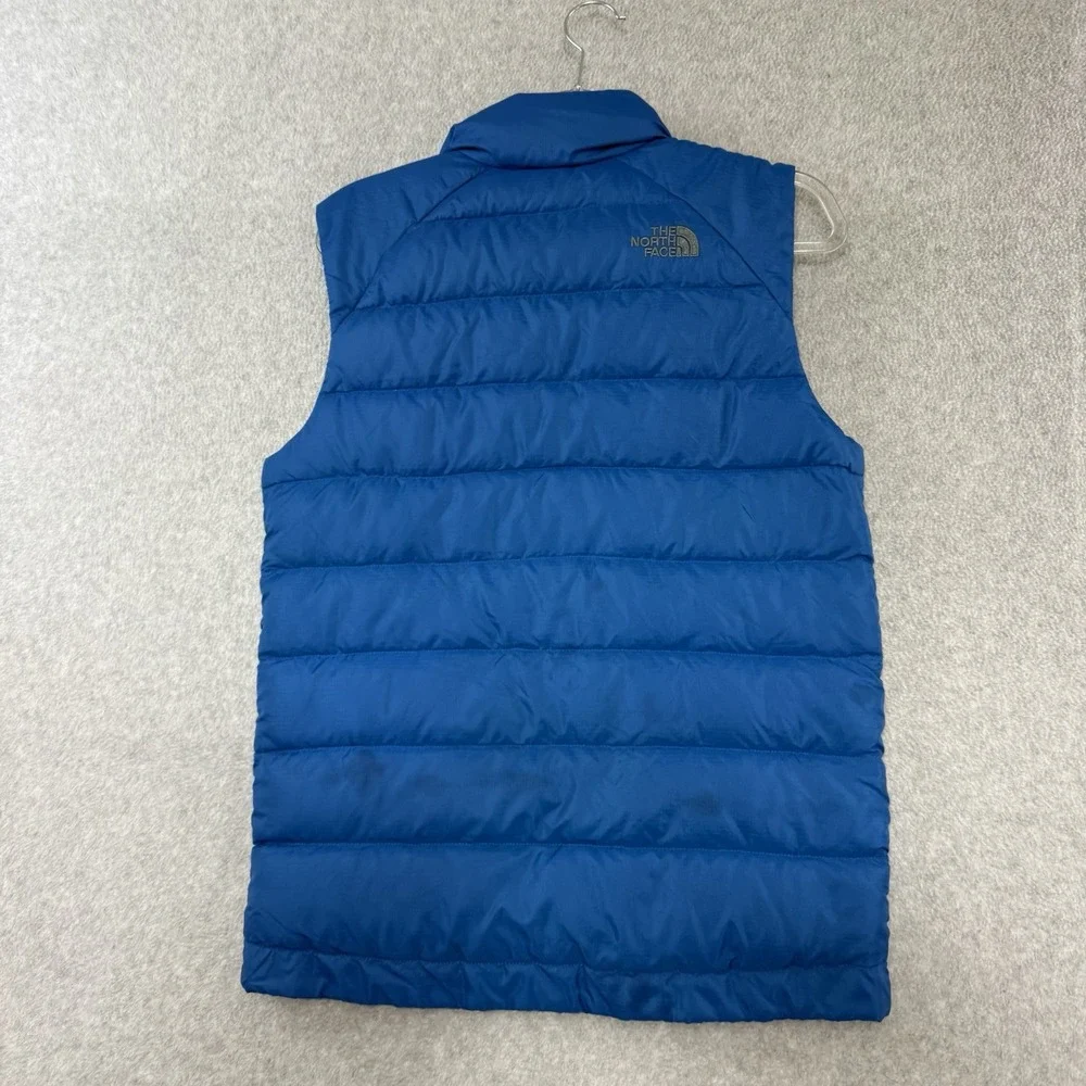 The North Face 550 Down Puffer Vest Men's Small  Blue Full Zip S Winter